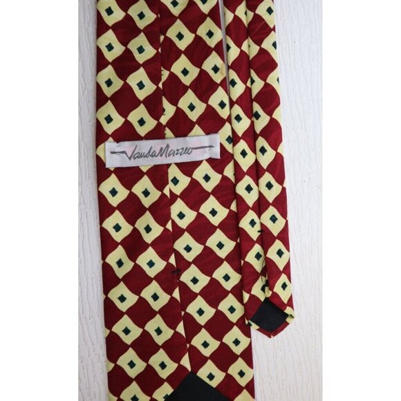 VAUDE MAZZEO - MEN'S RED & CREAM GEOMETRIC PRINT TIE - Picture 7 of 7